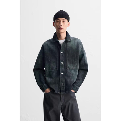 2025春季新品 男装 boxy fit棉质牛仔宽松衬衫外套百搭 2328400