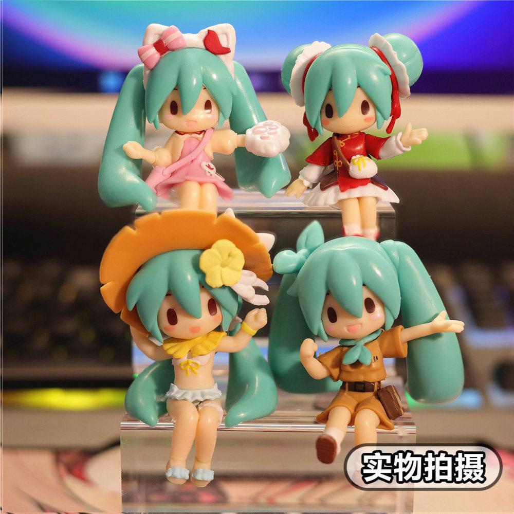 初音未来手办坐姿Q版人物旗袍泳装车载模型可爱玩偶创意礼品摆件