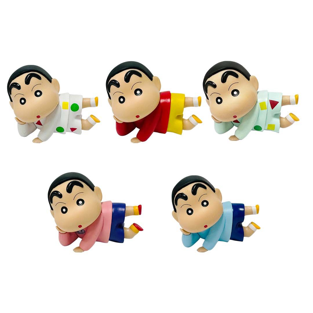 5款侧躺蜡笔小新手办动漫公仔经典表情模型扭蛋公仔蛋糕车载摆件