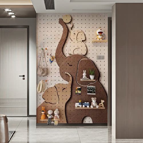 大象玄关装饰画遮挡定制走