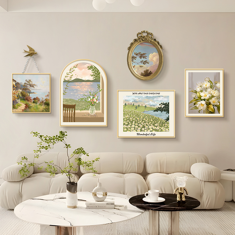 法式客厅装饰画轻奢高级感