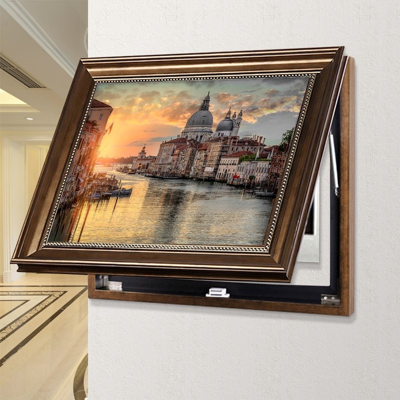 【免打孔电表箱】欧式风景壁画