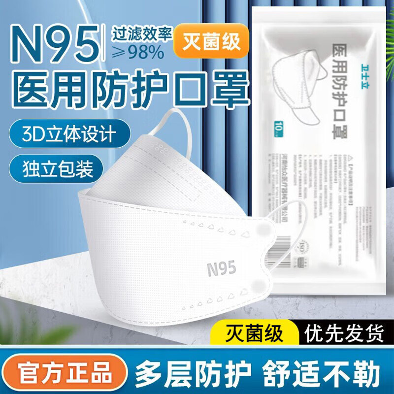 卫士立N95医用防护口罩灭菌级