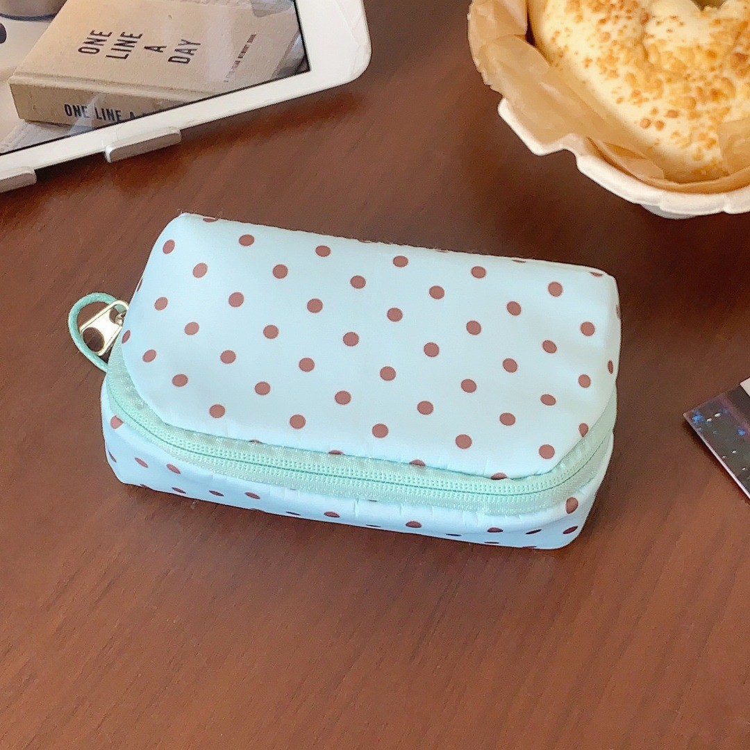 纯色迷你口红包女生日常便携外出小物收纳包多功能隔层收纳袋