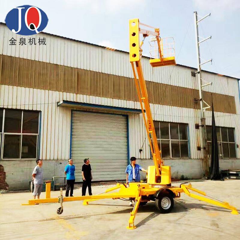 济南拖车折臂式升降平台8-20米柴油机式拖车折臂升降机