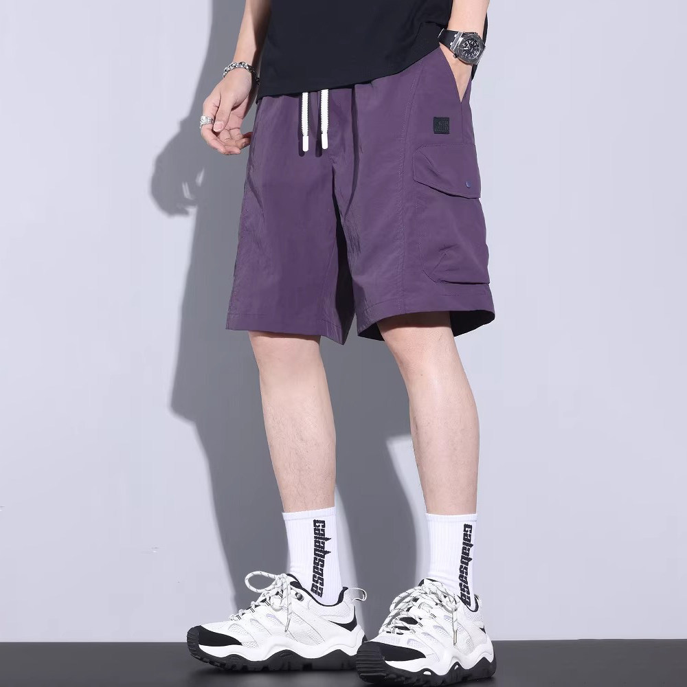 日本品牌夏季速干工装短裤男轻薄透气户外休闲抽绳多口袋五分裤子