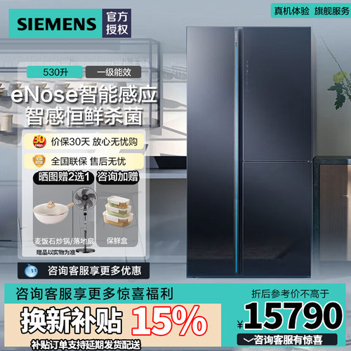 西门子冰箱KT92AA256C530L湖蕴蓝