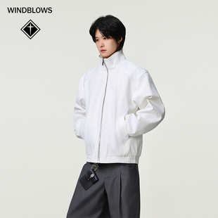 WIND BLOWS纯色立领夹克男女同款2025秋新款潮牌情侣休闲外套上衣