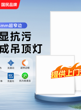 卫生间集成吊顶灯300x600厨房吸顶灯30x30扣板灯led平板灯面板灯