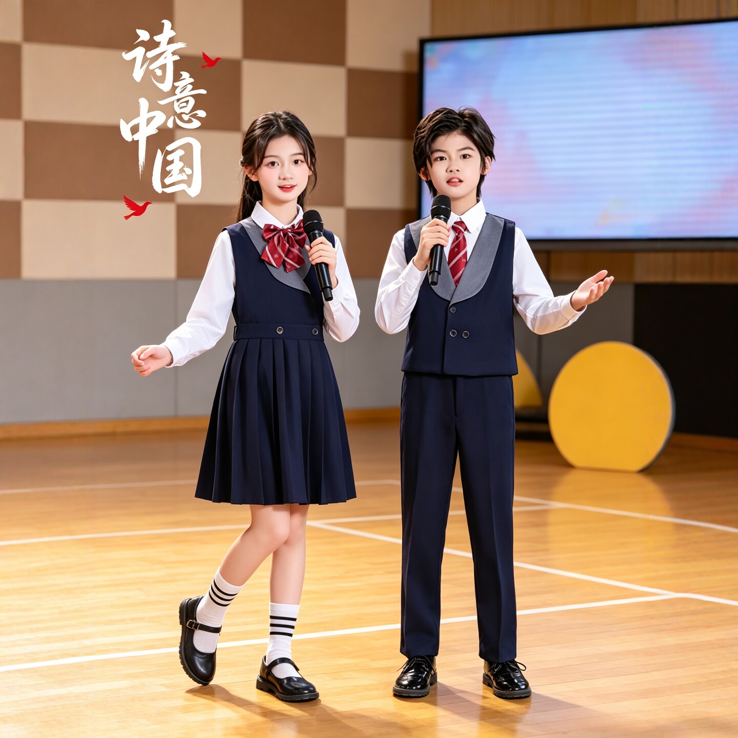初中小学生合唱朗诵演讲演出服装