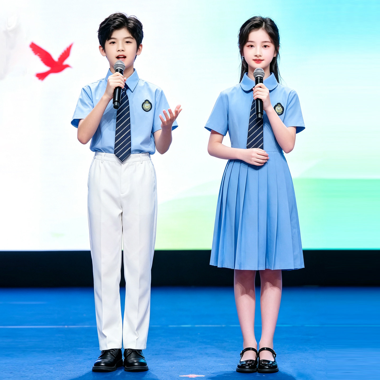 国庆中小学生合唱朗诵演出服礼服