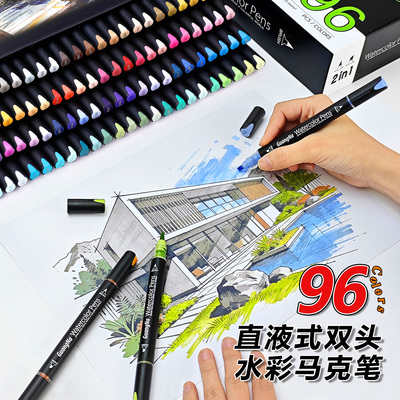 广纳8650直液式水彩双头马克笔