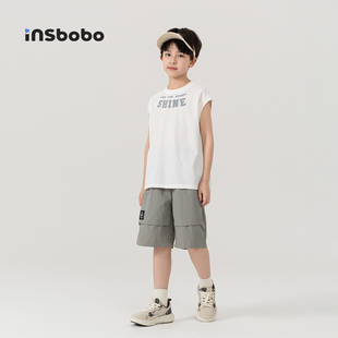 INSbobo童装男童夏套装2026新款超帅气时髦休闲装小男孩洋气衣服