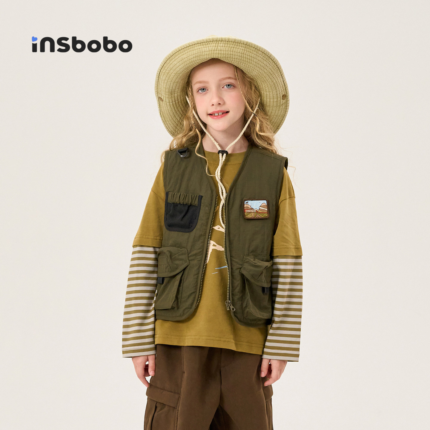 INSbobo儿童贴标工装马甲