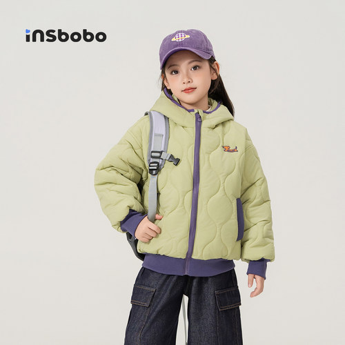 INSbobo儿童棉服卡通连帽棉服