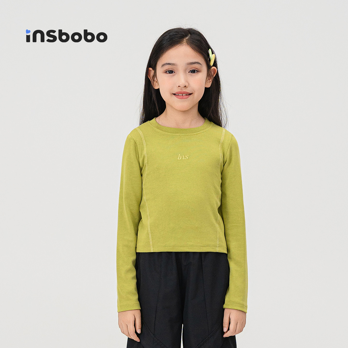 INSbobo童装女童长袖t恤2026春秋新款休闲儿童打底衫女孩运动上衣