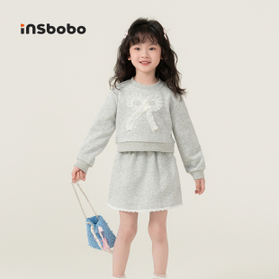 儿童运动套装 2025新款 穿搭大童卫衣裙子 女童春秋装 INSbobo童装