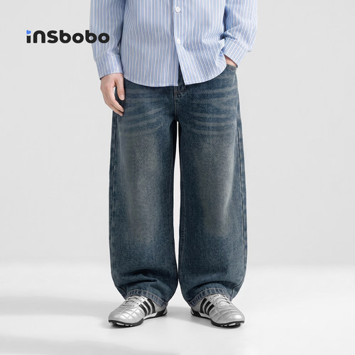INSbobo儿童裤子复古软牛仔裤