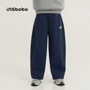 INSbobo童装男童裤子2025新款儿童休闲裤男孩直筒裤加厚长裤冬装
