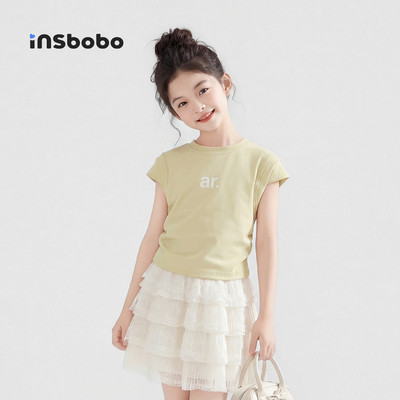 INSbobo女童短袖t恤儿童短款上衣