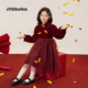 拜年服冬 纱裙女孩唐装 INSbobo童装 汉服女童加绒连衣裙儿童新中式