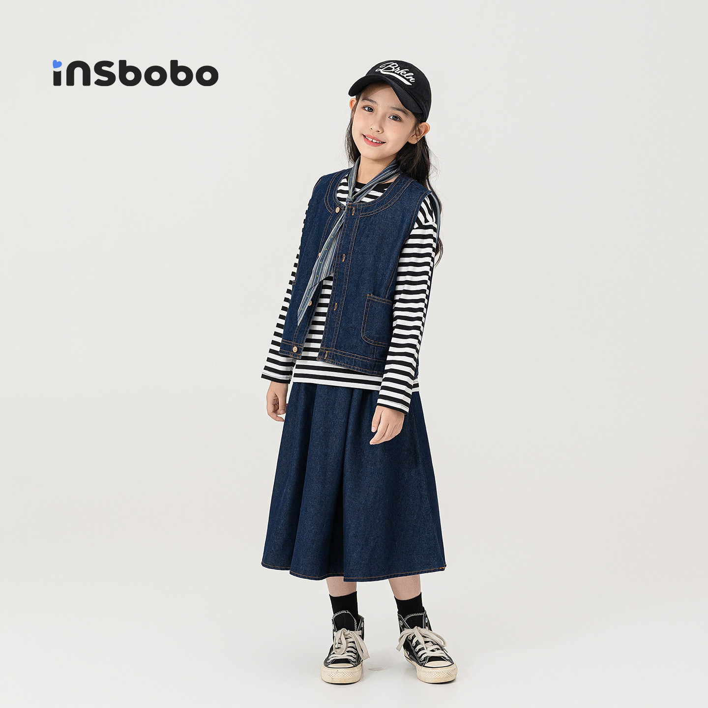 INSbobo童装女童套装2025新款秋装儿童牛仔马甲裙子洋气女孩衣服,童装/婴儿装/亲子装,套装,淘宝优惠券,粉丝福利购,淘宝优惠卷