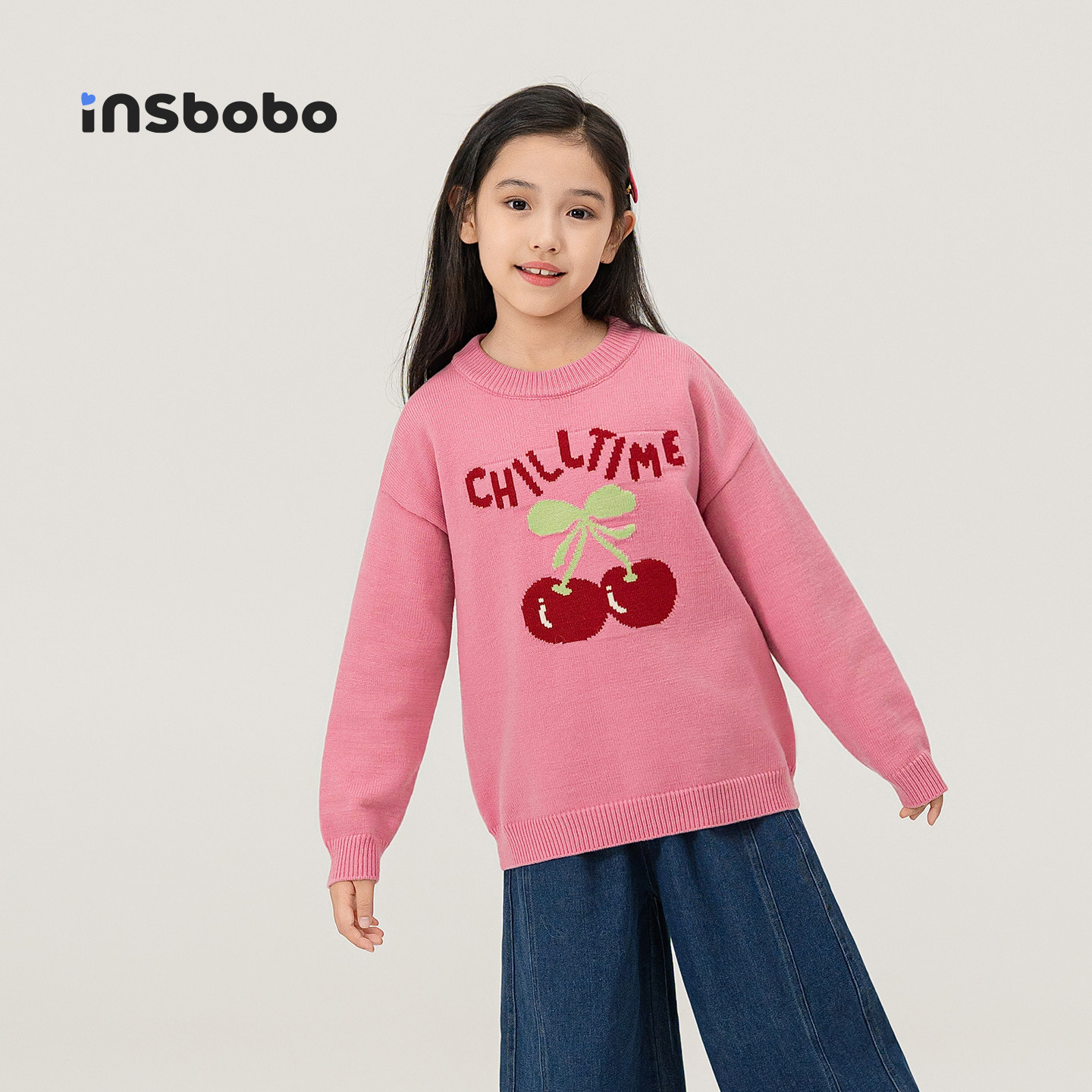 INSbobo儿童毛衣休闲提花毛衣