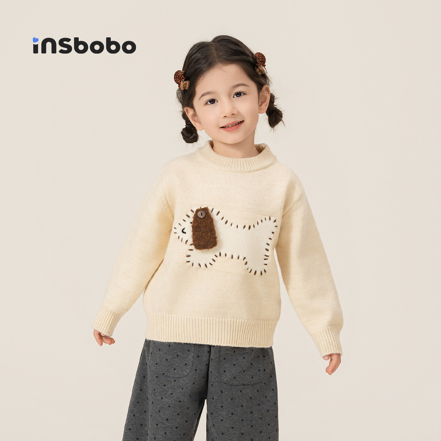 INSbobo儿童毛衣卡通图案毛衣