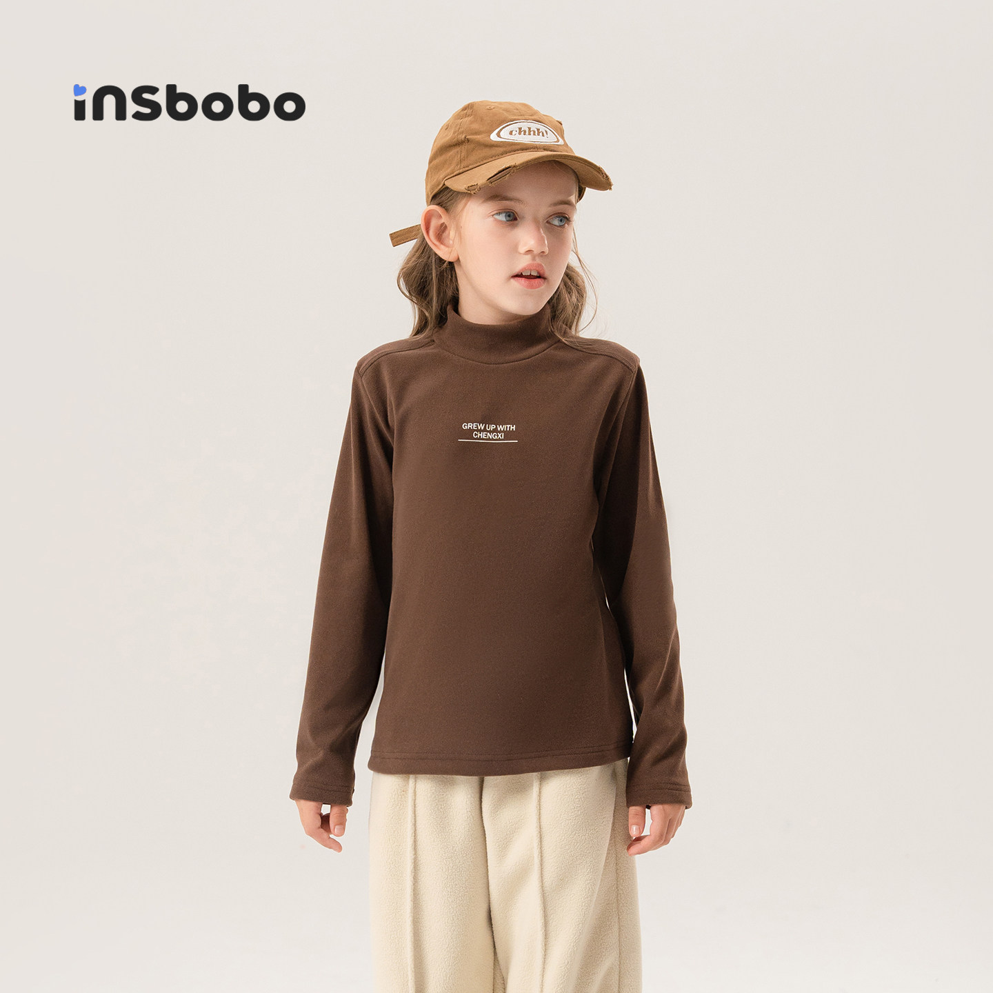 INSbobo儿童字母印花打底衫