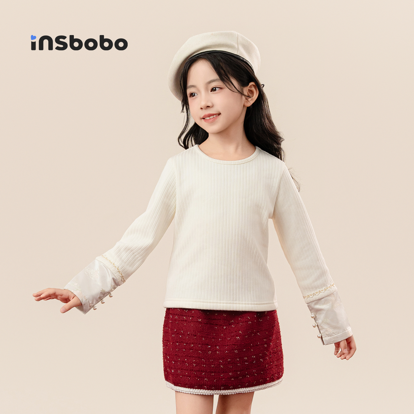 INSbobo儿童T恤新中式打底衫