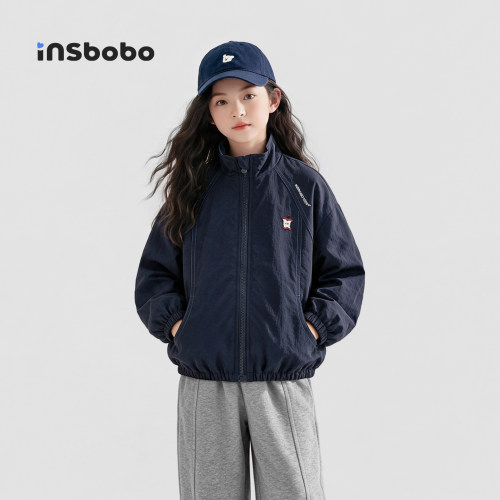 INSbobo儿童外套绣花立领外套
