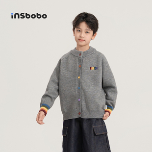 INSbobo童装儿童毛衣开衫秋冬新款女童针织衫外套男童上衣毛线衣