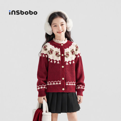 INSbobo儿童毛衣可爱毛衣开衫