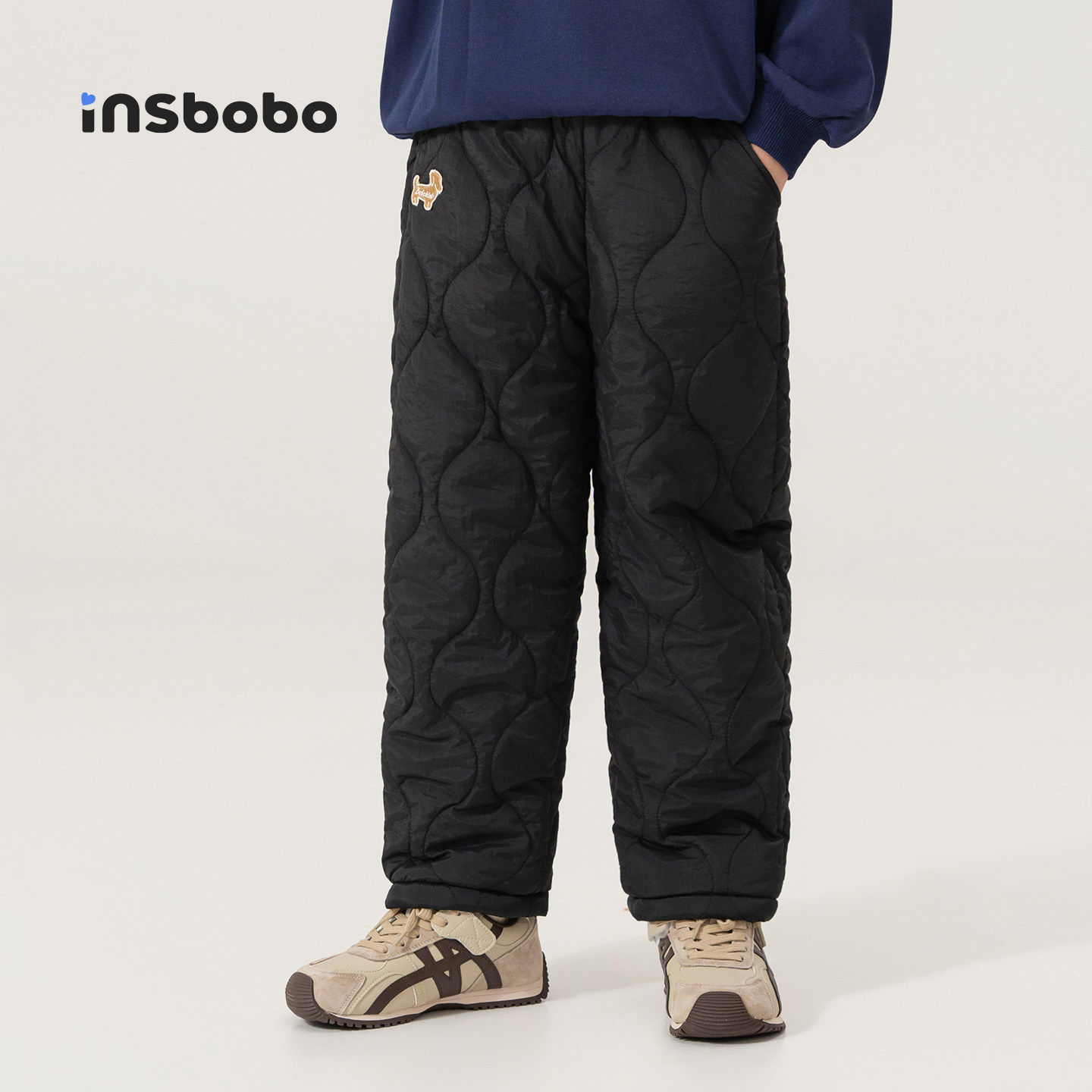 INSbobo儿童裤子加绒绗棉休闲裤