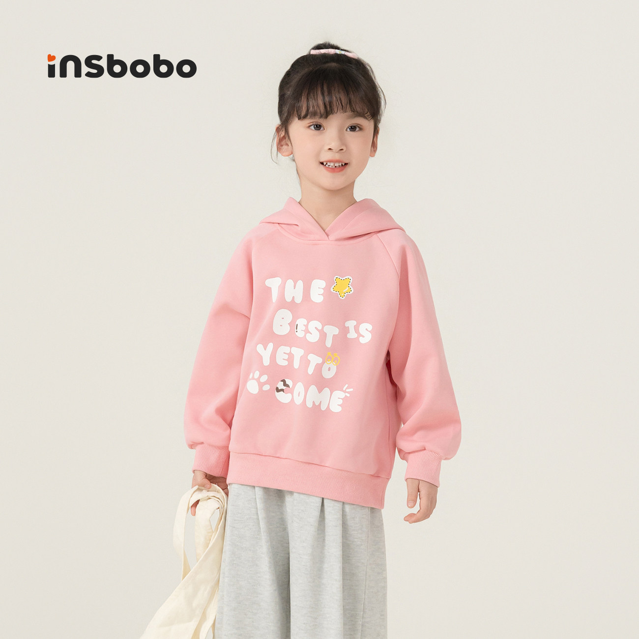 INSbobo儿童卫衣字母连帽卫衣