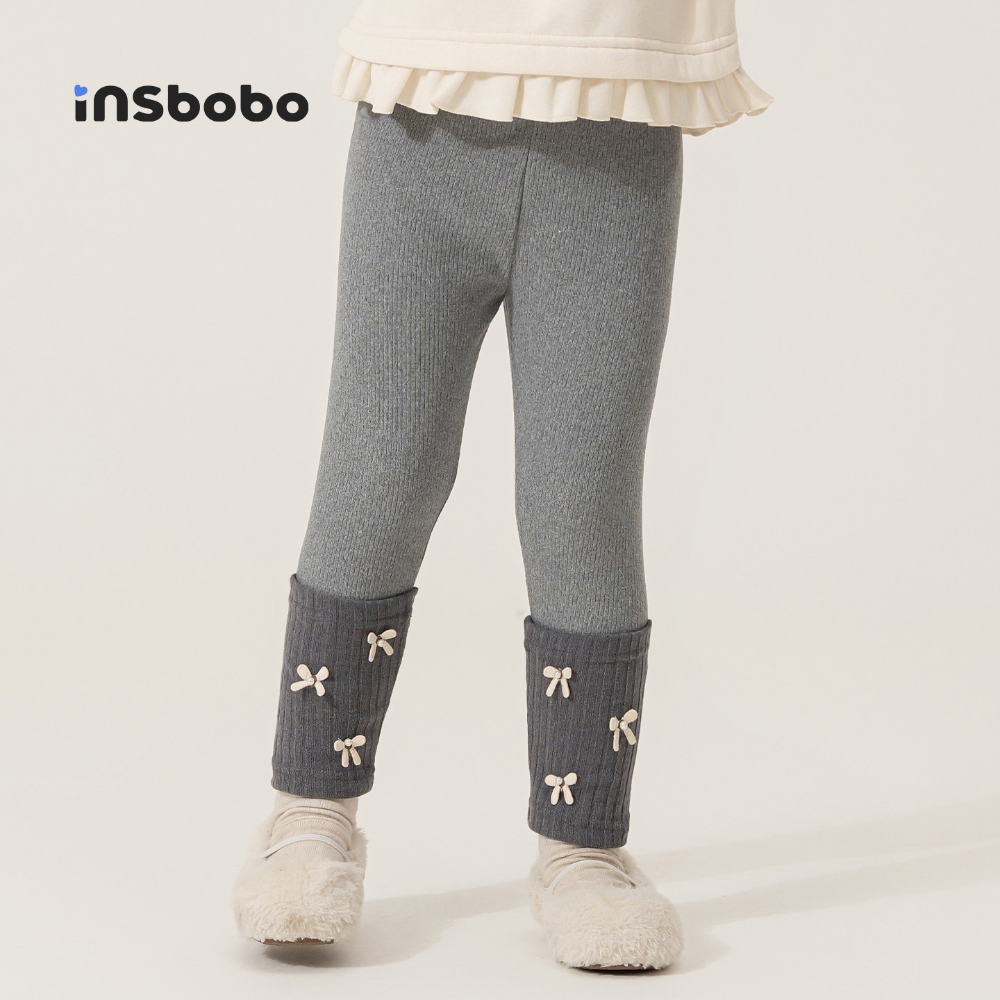 INSbobo儿童裤子蝴蝶结装打底裤