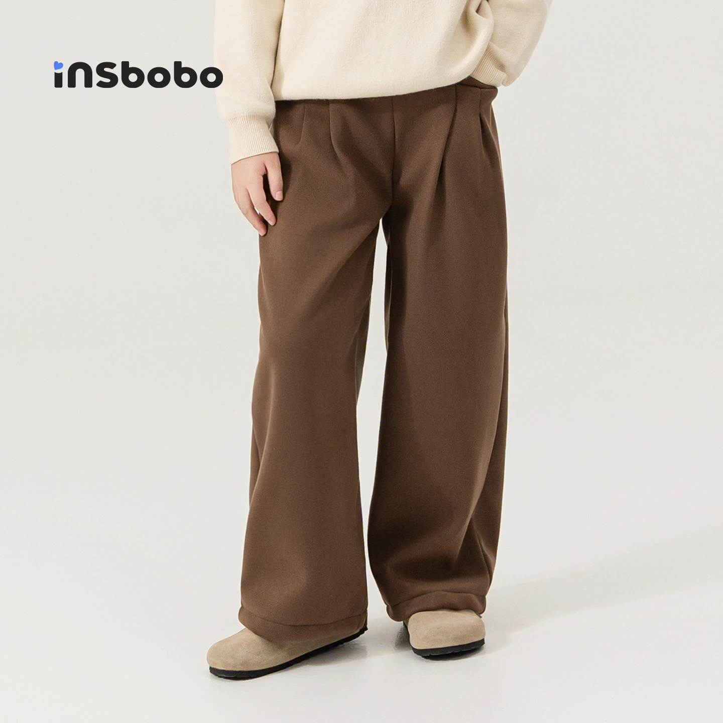 INSbobo儿童裤子休闲简约阔腿裤