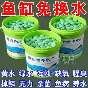 鱼缸净水片澄清澈净化水质除臭去腥鱼缸水族箱净水剂高分子化合物