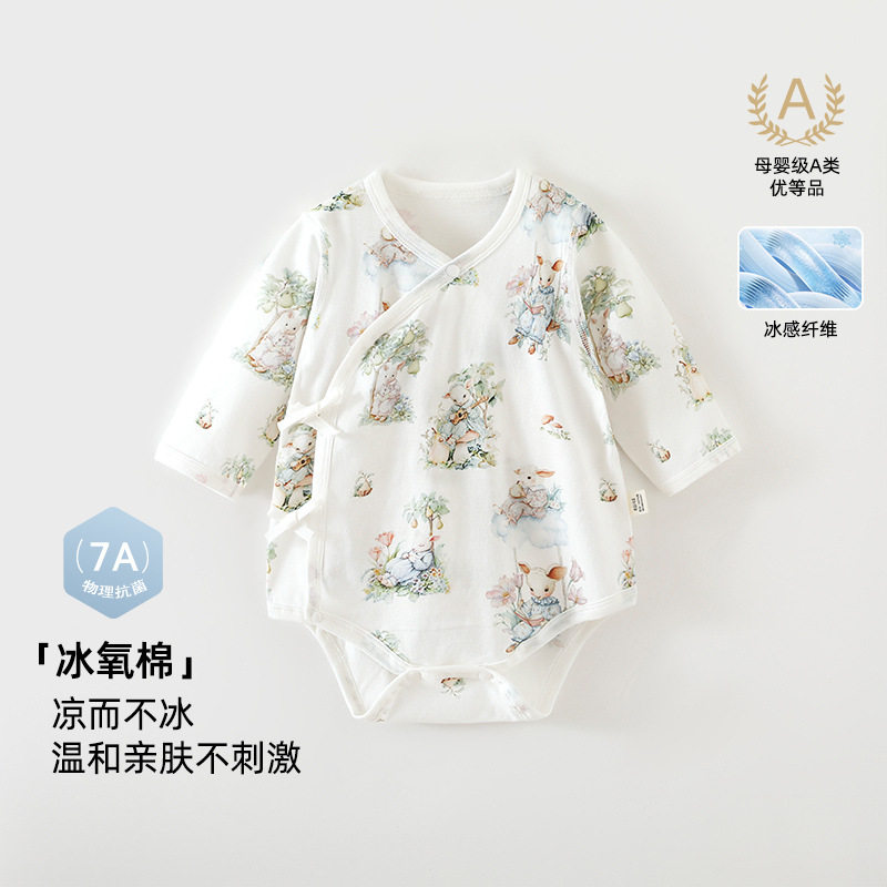 婴儿衣服夏薄款包屁衣纯棉a类正反捻闪光面料宝宝夏季衣服包屁衣