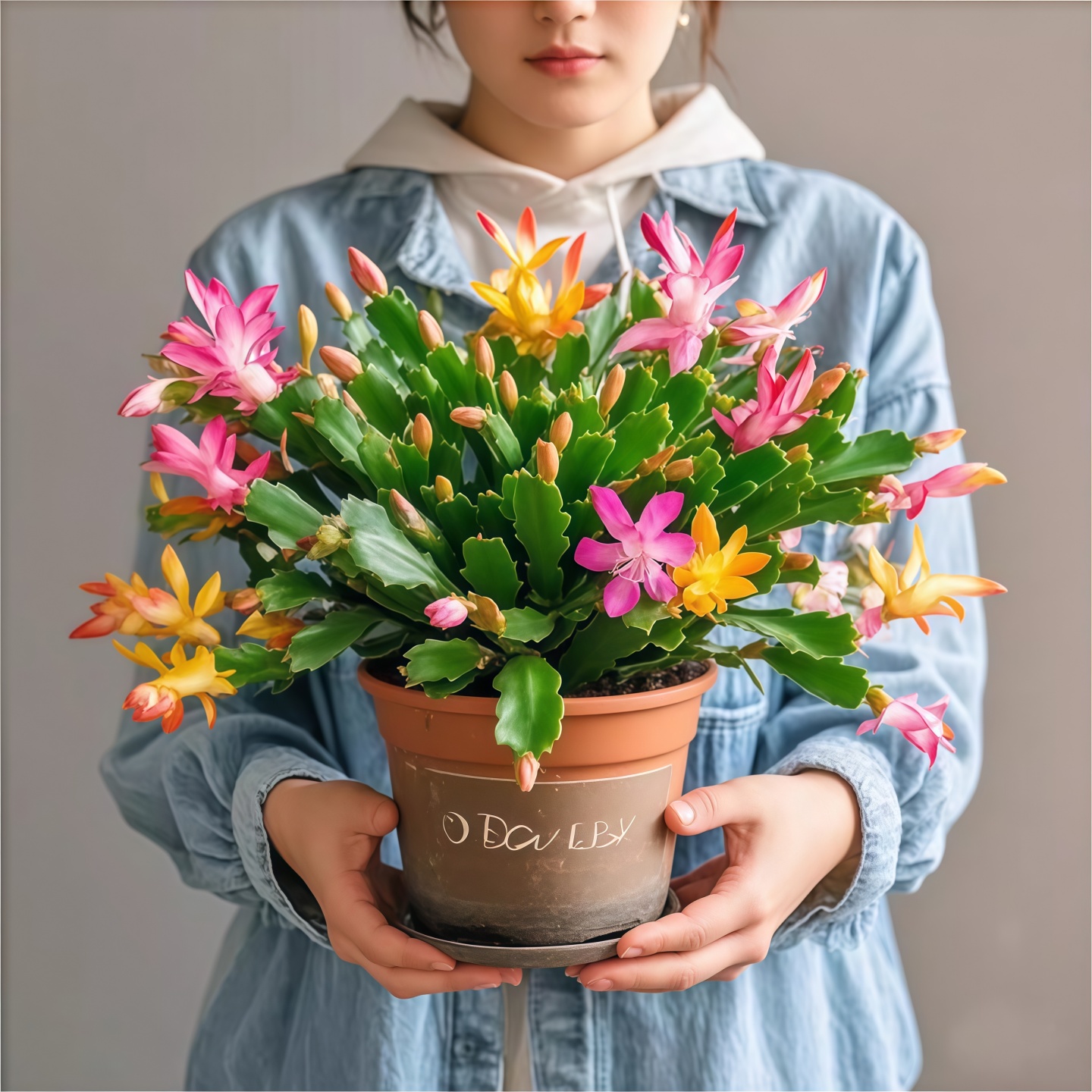 多色蟹爪兰盆栽带花苞小苗绿植