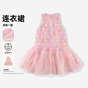 夏装新款儿童仙气渐变连衣裙女童公主韩范拼接纱裙HCB044-tylj