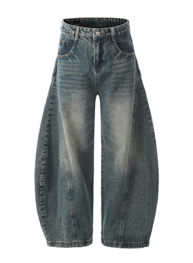 DECEYE澳洲复古弯刀裤男女小众设计感阔腿宽松牛仔裤情侣裤子潮