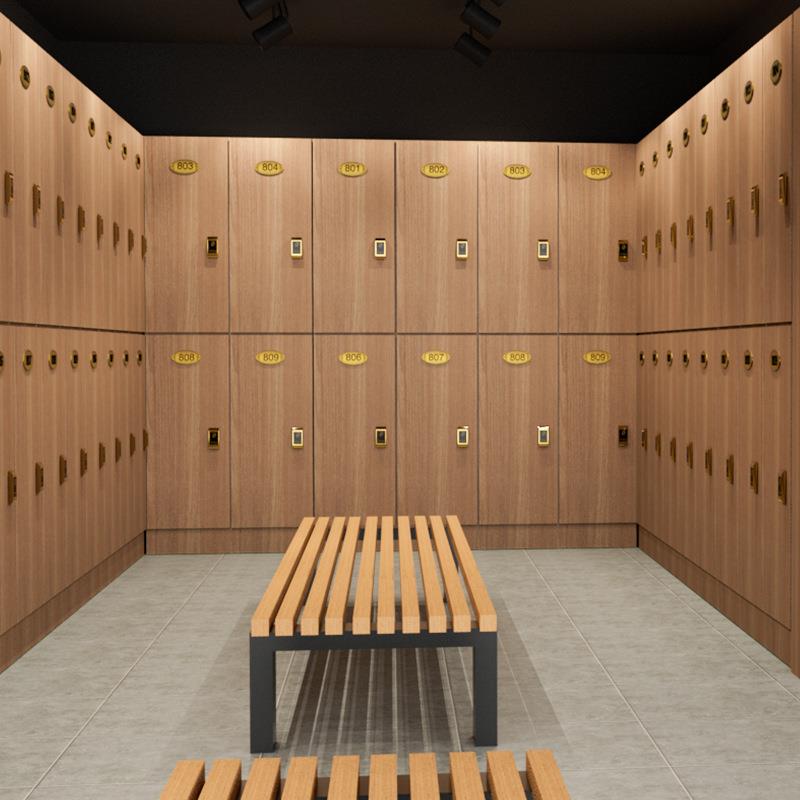 木质更衣柜洗浴中心健身房浴室浴池澡堂游泳馆瑜伽馆智能锁储物柜