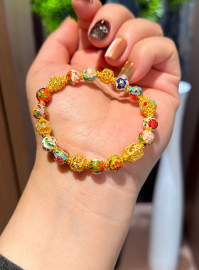 盛尊金包银十二花神手链礼盒装女