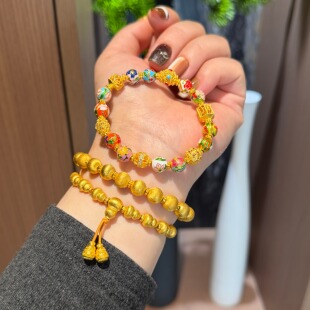 盛尊金包银十二花神手链明星同款手串黄金效果时尚送女友生日礼物