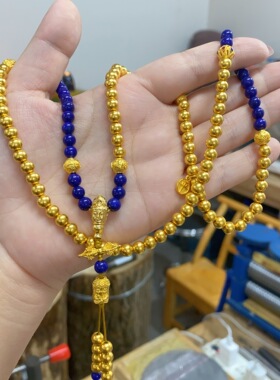 爆款黄金包银项串金刚杵古法圆珠