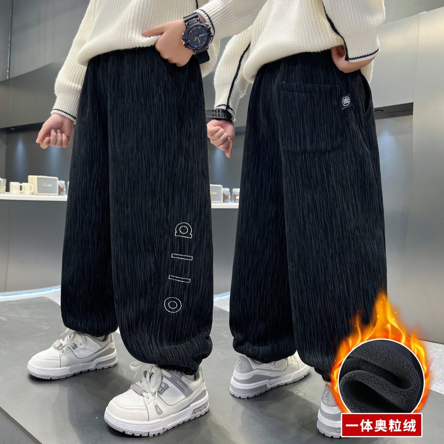 男童裤子秋冬装加绒中大童儿童加厚休闲裤冬季一体绒保暖灯芯绒裤,童装/婴儿装/亲子装,裤子,淘宝优惠券,粉丝福利购,淘宝优惠卷