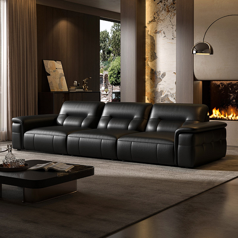 越映云驰沙发意式全真皮客厅别墅极简风高端直排头层牛皮半全青皮