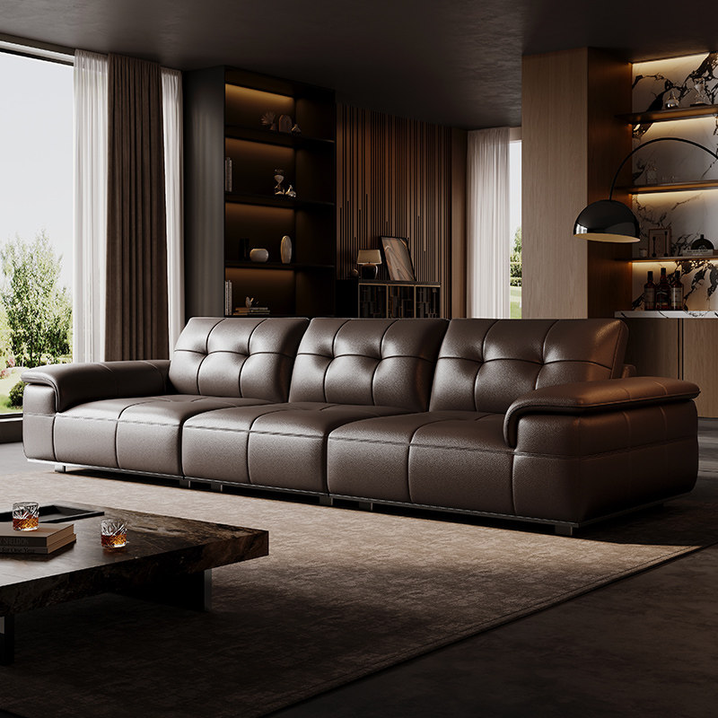 越映宾利沙发意式全真皮客厅小户型极简风高端直排头层牛皮全青皮