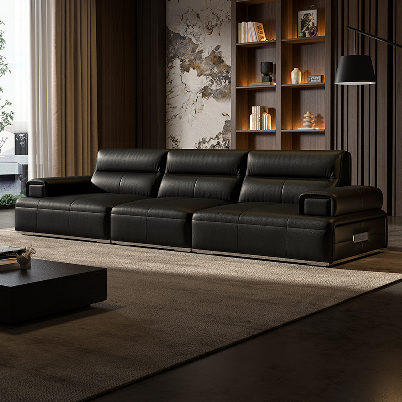 越映玄武沙发意式全真皮客厅小户型极简风高端直排头层牛皮全青皮
